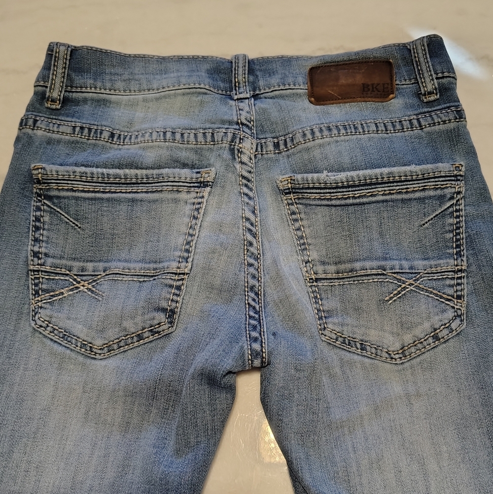 BKE Aiden Vintage Acid Wash Light Blue Denim Straight Leg Jeans Size 28 X 30 - Picture 4 of 11